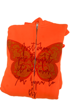 Load image into Gallery viewer, Orange Butterly Hoodie