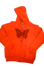 Load image into Gallery viewer, Orange Butterly Hoodie
